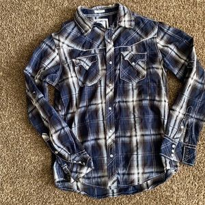 BKE Medium slim fit Pearl snap flannel